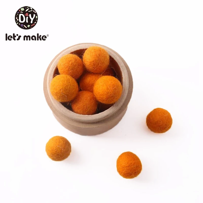 Orange 120 шт 20 мм шарик из шерстяного войлока помпоны шарики DIY домашний декор для детской комнаты Висячие зеленые розовые белые лаймовые фиолетовые фетровые шары - Цвет: Orange