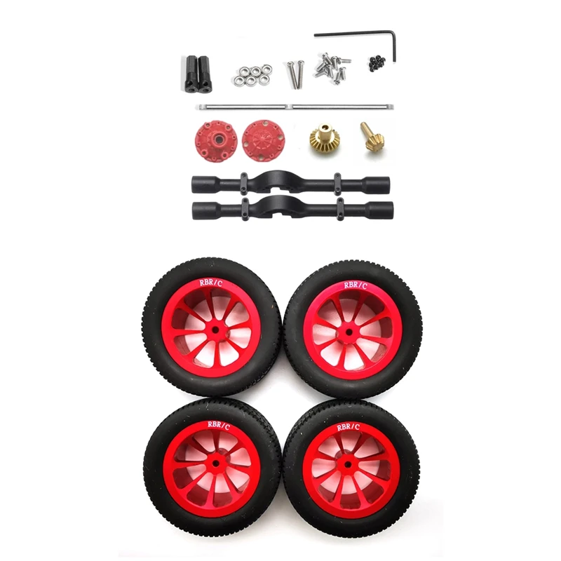 

Wheel Rim Tire Parts for WPL D12 1/10 RC Car with Rear Bridge Axle and Gear for WPL B14 B24 B16 B36 C14 C24 C34 C44