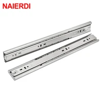 naierdi 10 22 stainless steel cabinet slides soft close three section drawer rails drawer slides buffer damper rails hardware