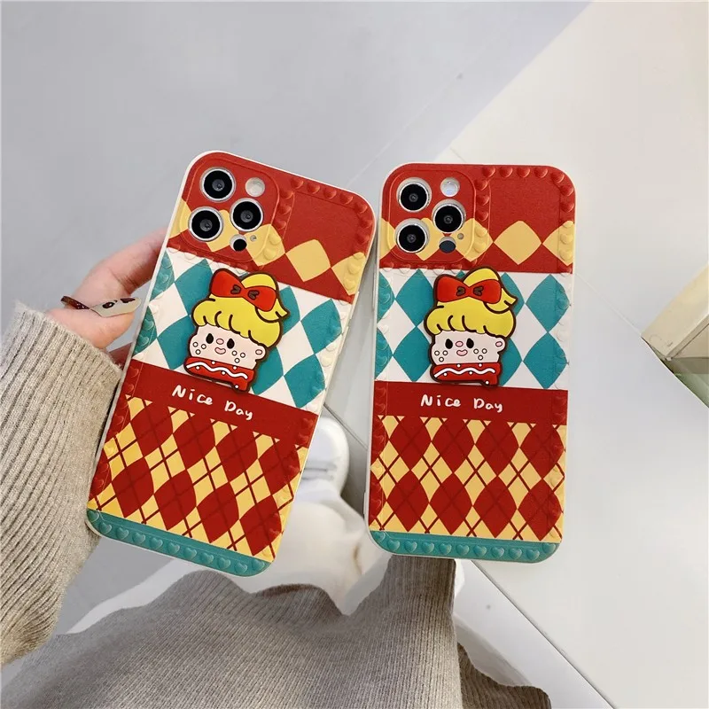 

Cute Cartoon Animal 3d Rabbit Bear Duck Couple's Soft Case For Iphone 11 12 Pro Max 7 8 Plus Xr X Xs Se 2020 Phone Cover Fundas