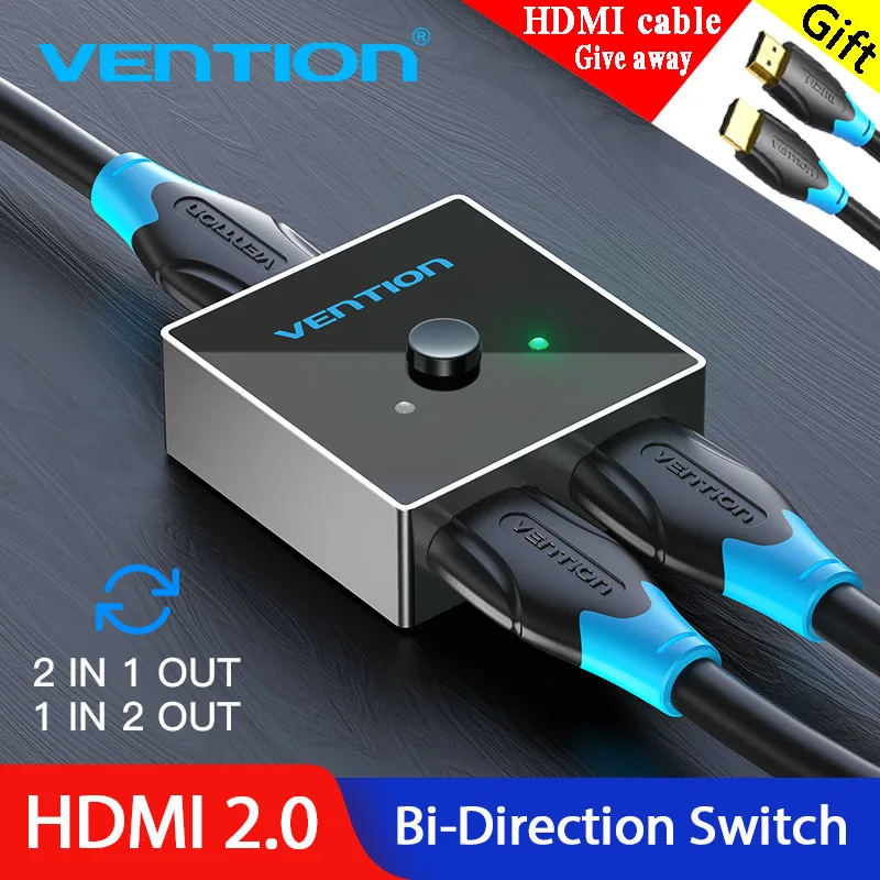Двойной переключатель Vention HDMI двунаправленный сплиттер 2.0 1x2/2x1 адаптер 2 входа 1