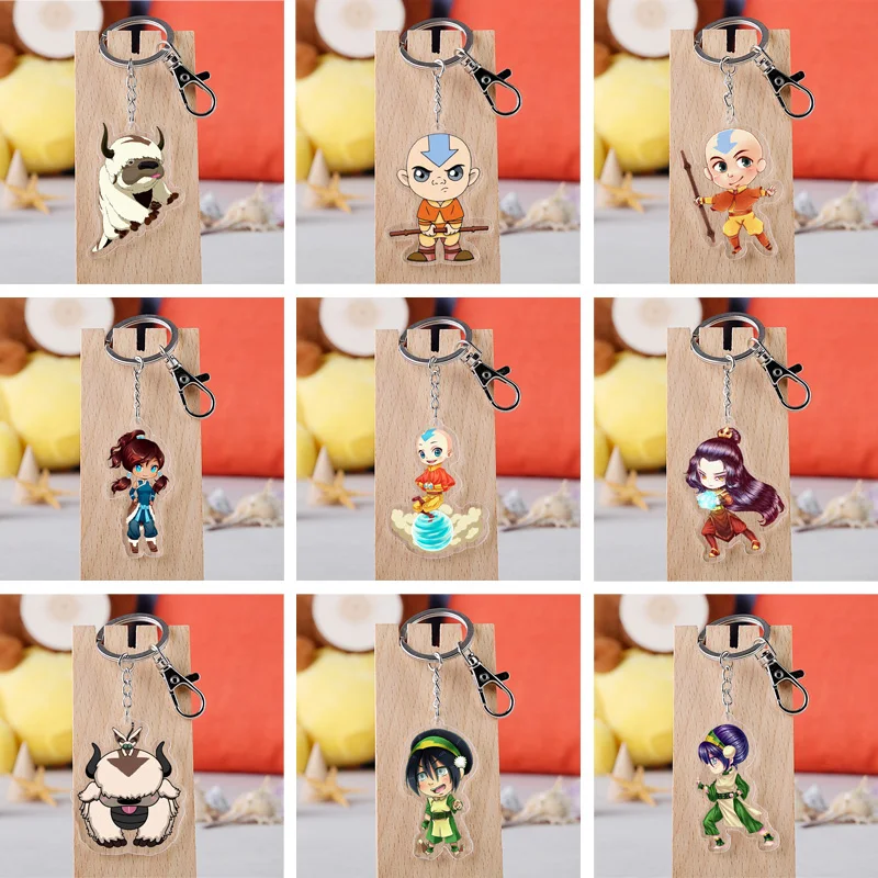 Аватар: Последний маг воздуха брелок двусторонний акриловый ключевой цепочки, подвеска для ключей, аксессуары к аниме-мультфильму.