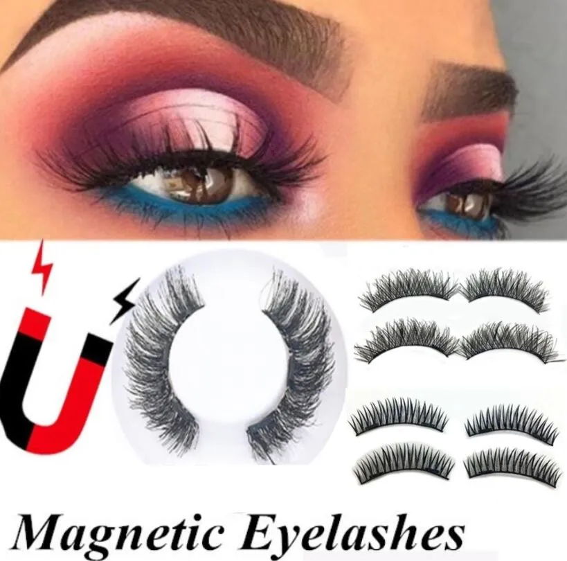 4 шт. магнитные ресницы 3D ручной работы норковые многоразовые накладные тройные