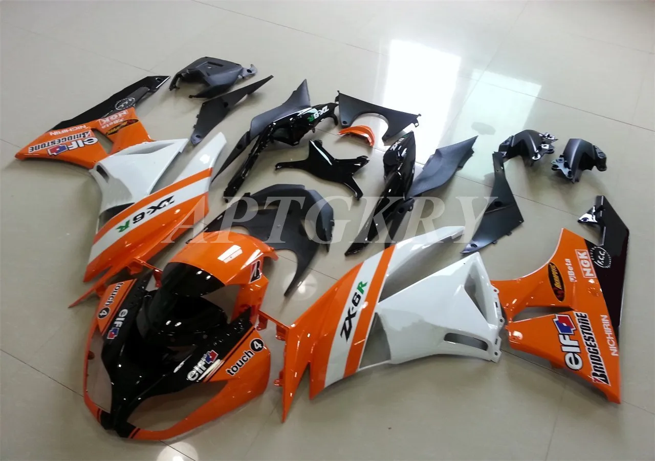 

Комплект обтекателей для мотоциклов, из АБС-пластика, подходит для Kawasaki Ninja ZX6R 636, ZX-6R, 2009, 2010, 2011, 2012, 09, 10, 11, 12, оранжевый, белый