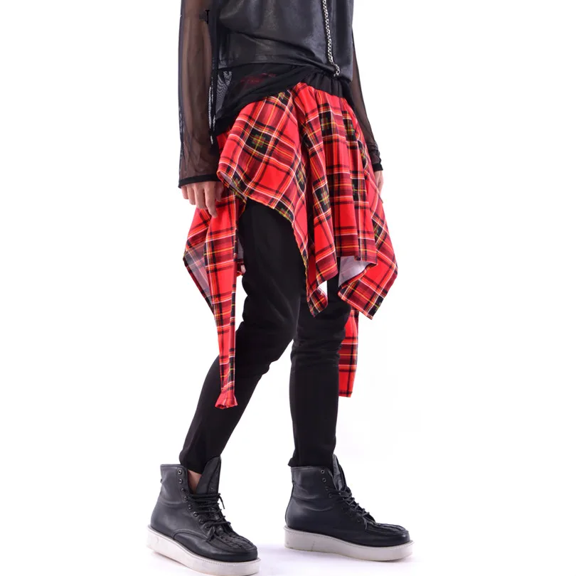 Юбка шотландская в стиле хип-хоп для мужчин и женщин | Мужская одежда