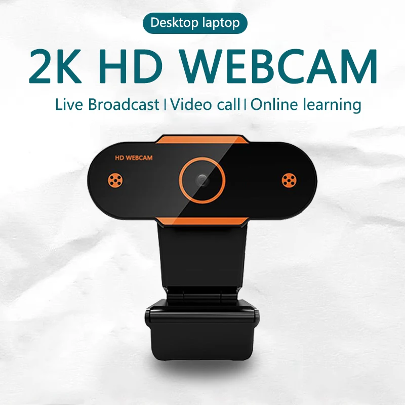 

Full HD USB Webcam 2K Autofocus Mini Webcam with Built-in Microphone Camera for Youtube Live Streaming, Drive-free PC Camera