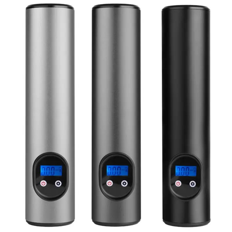 

E7CC Portable Mini Electric Inflator USB Rechargeable LCD Display Tire Air Pump LED Light Air Compressor for Bike Car Motor