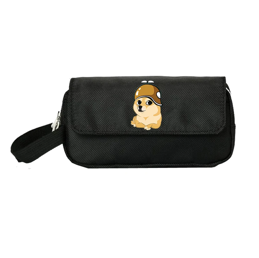 

Doge Cute Dog pencil bag Women Cosmetic Cases Makeup Bag Child Girls Pencill Case Double Zipper pecill Bag Handbag Purse