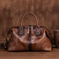 new hand painted women handbag luxury genuine cowhide leather dumpling bag large capacity vintage top handle bag for female