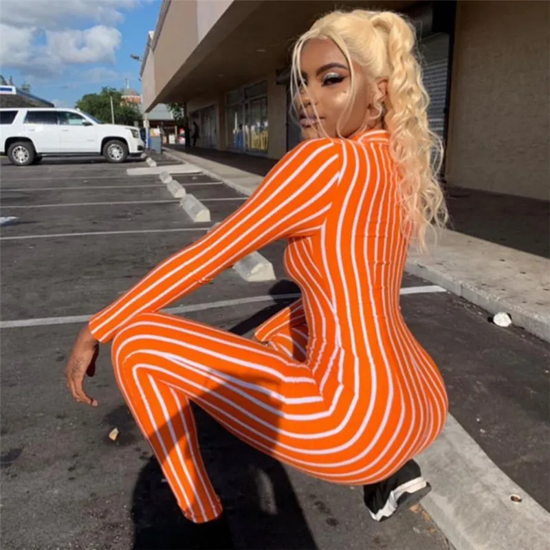 

Women Jumpsuit Long Sleeve V-Neck Slim Fit Spring Casual Jumpsuit For Women Sport Streetwear Women Bodysuit