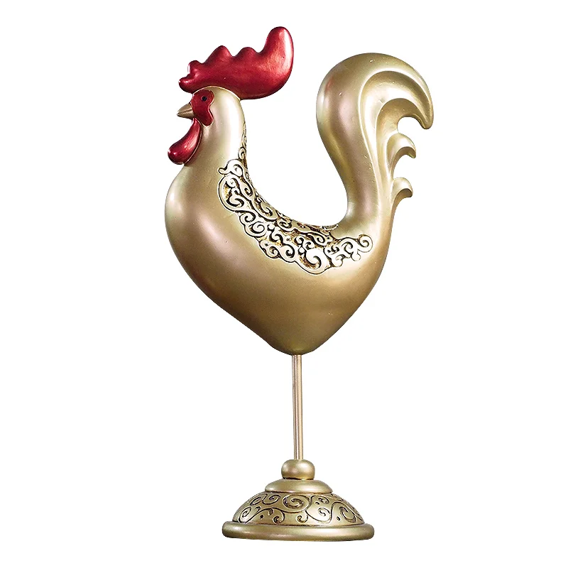 

Новый китайский петух скульптура Ретро куриный статуэтки животных смолы искусство и ремесло домашнего украшения открытие подарок R2624
