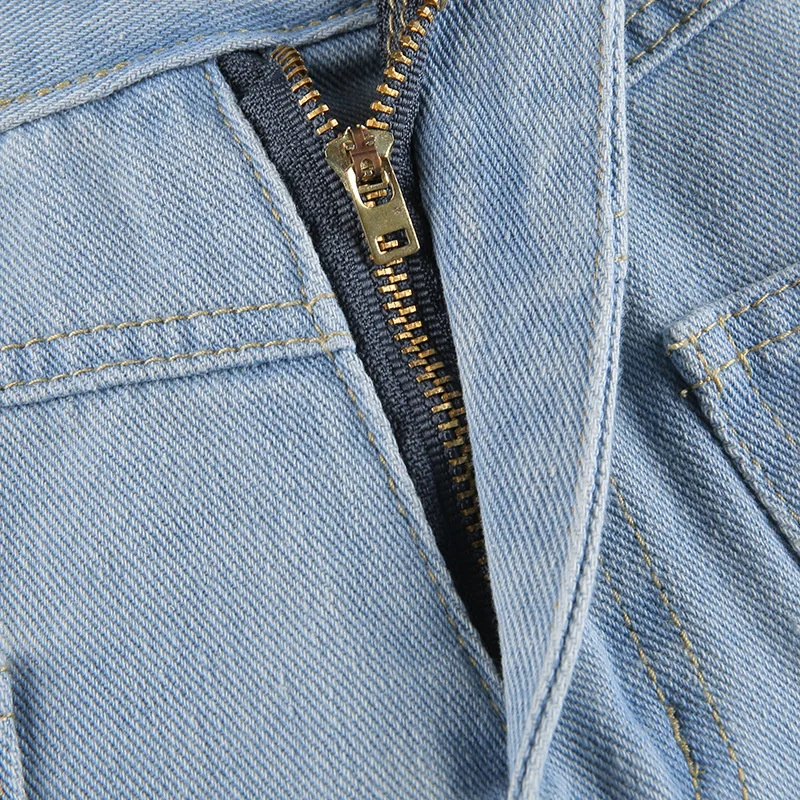 Cyber Y2k Casual Wide Leg Long Front Pockets Light Blue Denim Pants 2023 New Baggy Jeans High Waist Loose Pants Streetwear Women