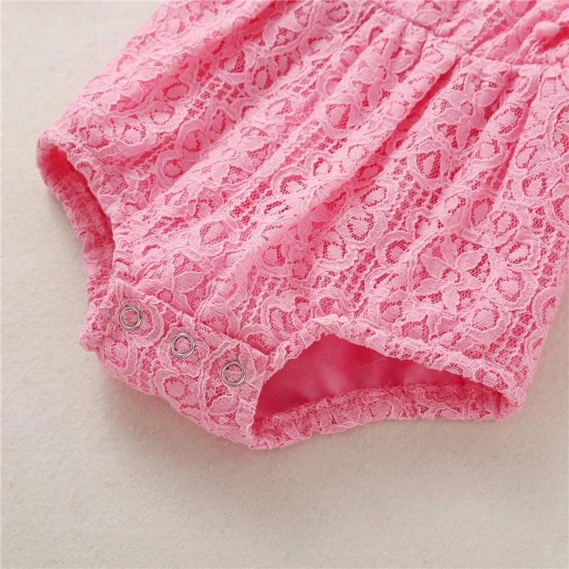 

Newborn Baby Girls Fashionable Clothes 3 Color Long Sleeve Lace Romper Stylish Solid Color Romper for Kids Infant Girls 0-12M