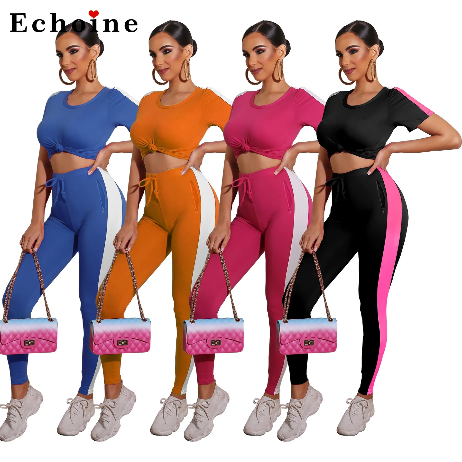 Женский спортивный комплект из 2 предметов повседневная одежда для отдыха в