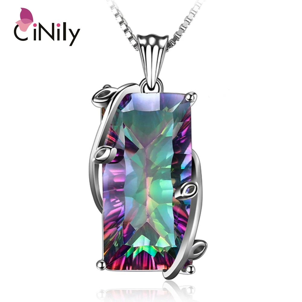 Женская подвеска с мистическим топазом CiNily из стерлингового серебра 925 пробы на