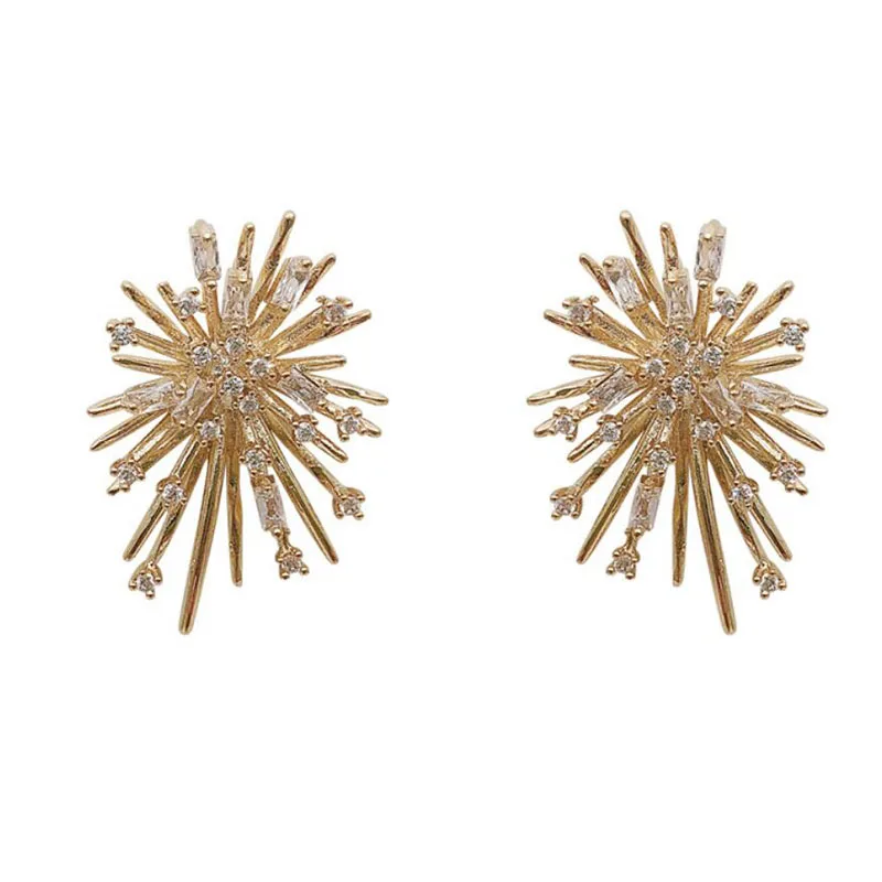 2020 новый японский стиль фейерверк горный хрусталь кристалл цветок серьги