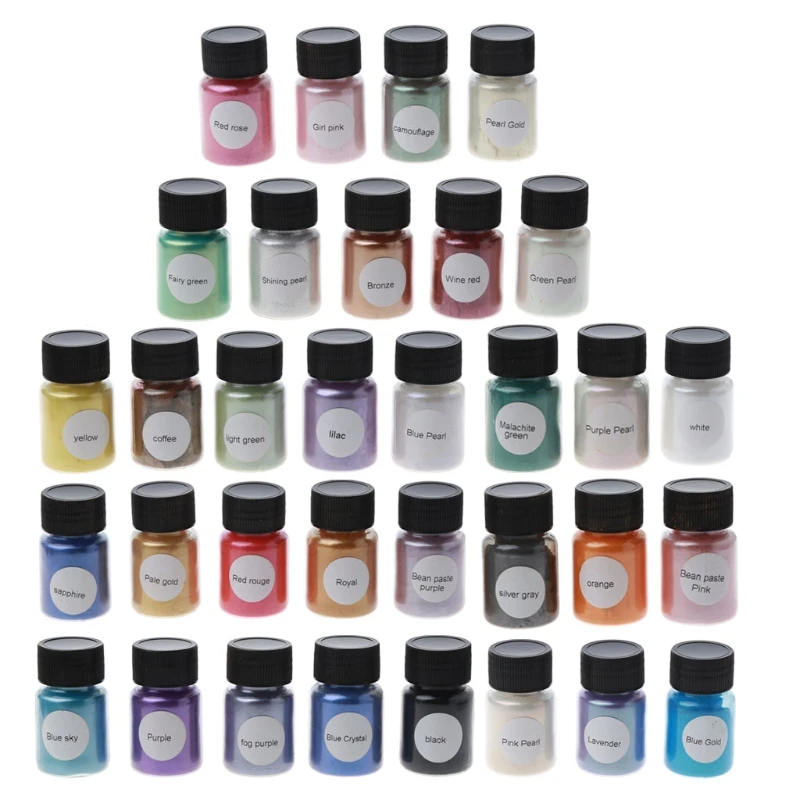 

33 Colors Mica Powder Epoxy Resin Dye Pearl Pigment Natural Mica Mineral Powder Cosmetic Grade Colorant Epoxy Resin Art