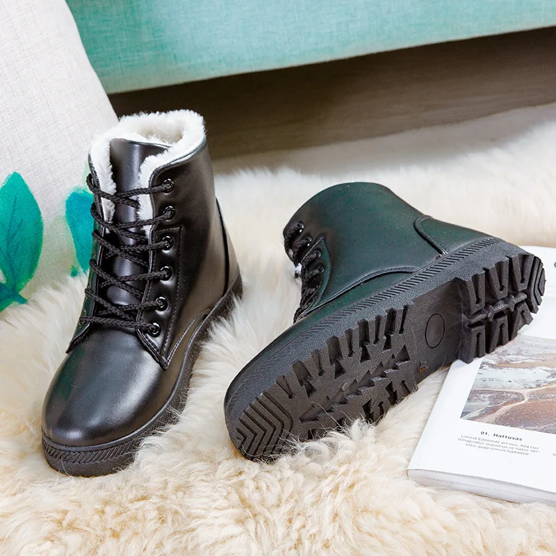 

Size33-44 Chunky Motorcycle Boots for Women Autumn 2019 Fashion Round Toe Lace-up Combat Boots Ladies Shoes
