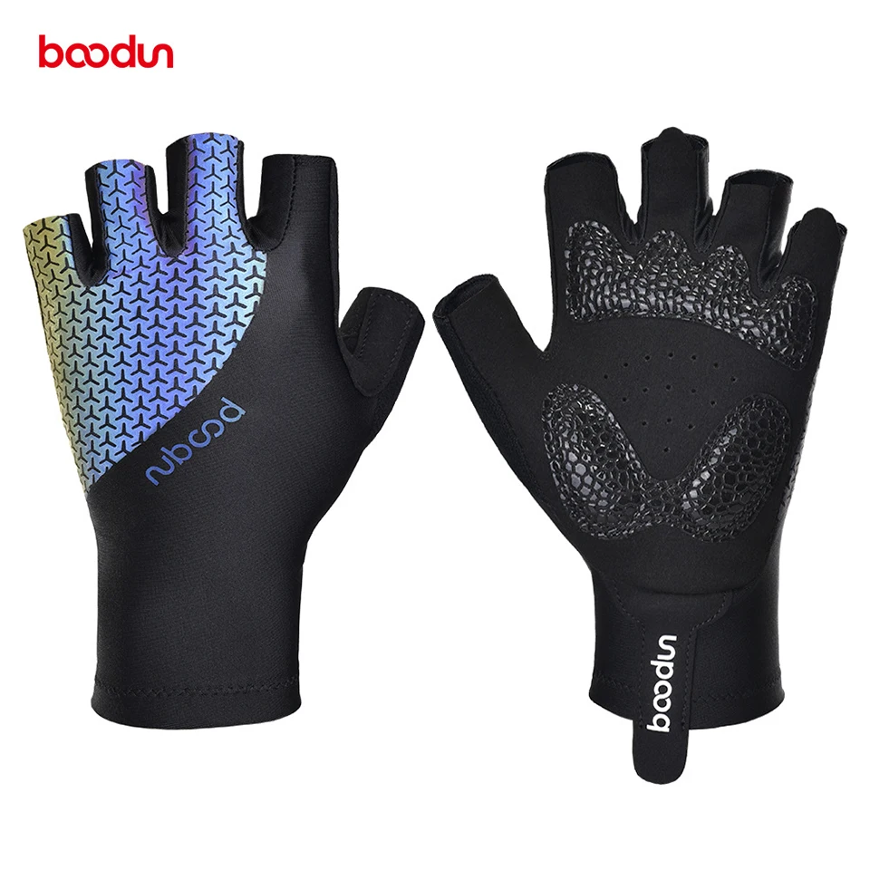 

Boodun-fingerless sports bike gloves mountain bike sports breathable shockproof gloves summer women and men cycling equipment