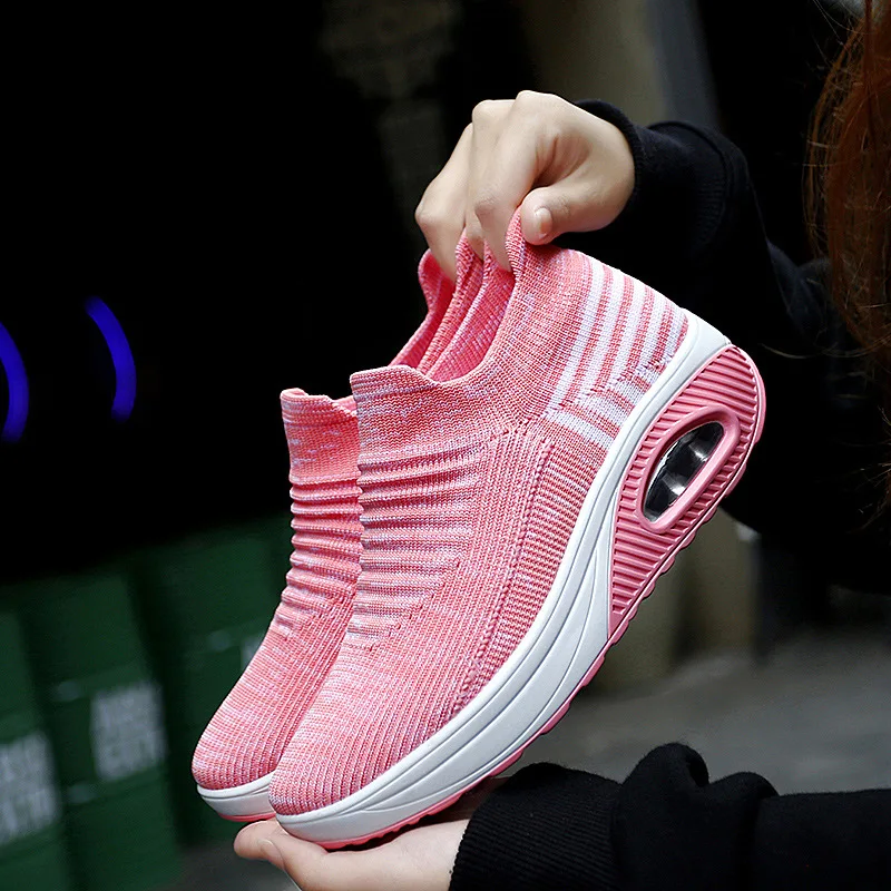 

Women's Single Shoes 2021 Spring New Fashion Shoes Rocking Shoes Women's Comfortable Mesh Breathable Casual Sneakers Women