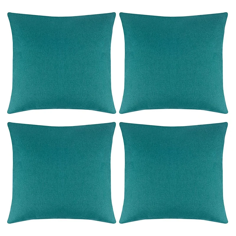 

HOT SALE Pack of 4 Outdoor Waterproof Throw Pillow Covers Decorative Garden Cushion Cases Square Pillowcases 18 x 18 Inches