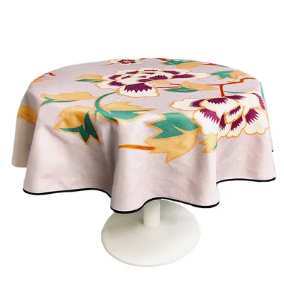 

Круглая скатерть из хлопка и льна, водонепроницаемая скатерть для круглого журнального столика, Скатерть Коврик для стола