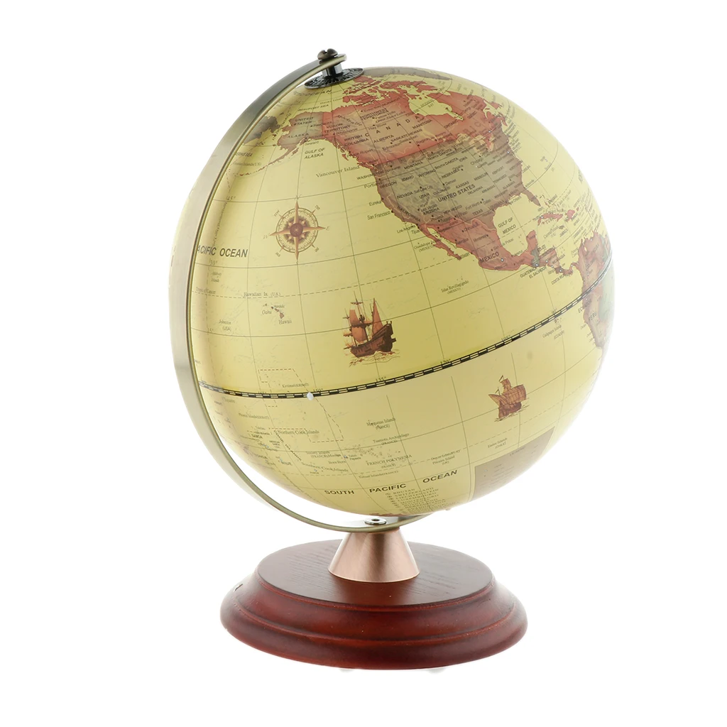 

World Globe Atlas Map With Swivel Stand Geography Educational Toy Home Office
