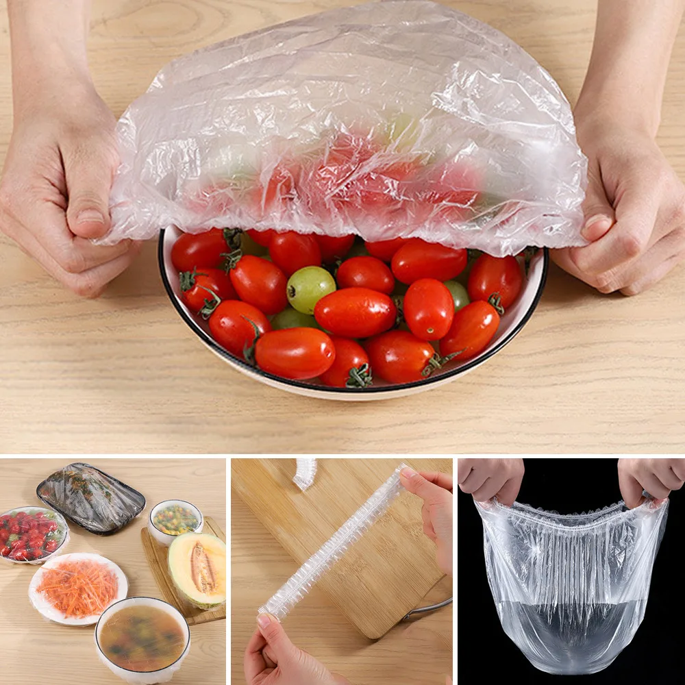 

50/100pcs Reusable Food Storage Covers Bags for Bowls Elastic Plate Silicone Lid Covers Vacuum Bags for Kitchen Food Fresh Seal
