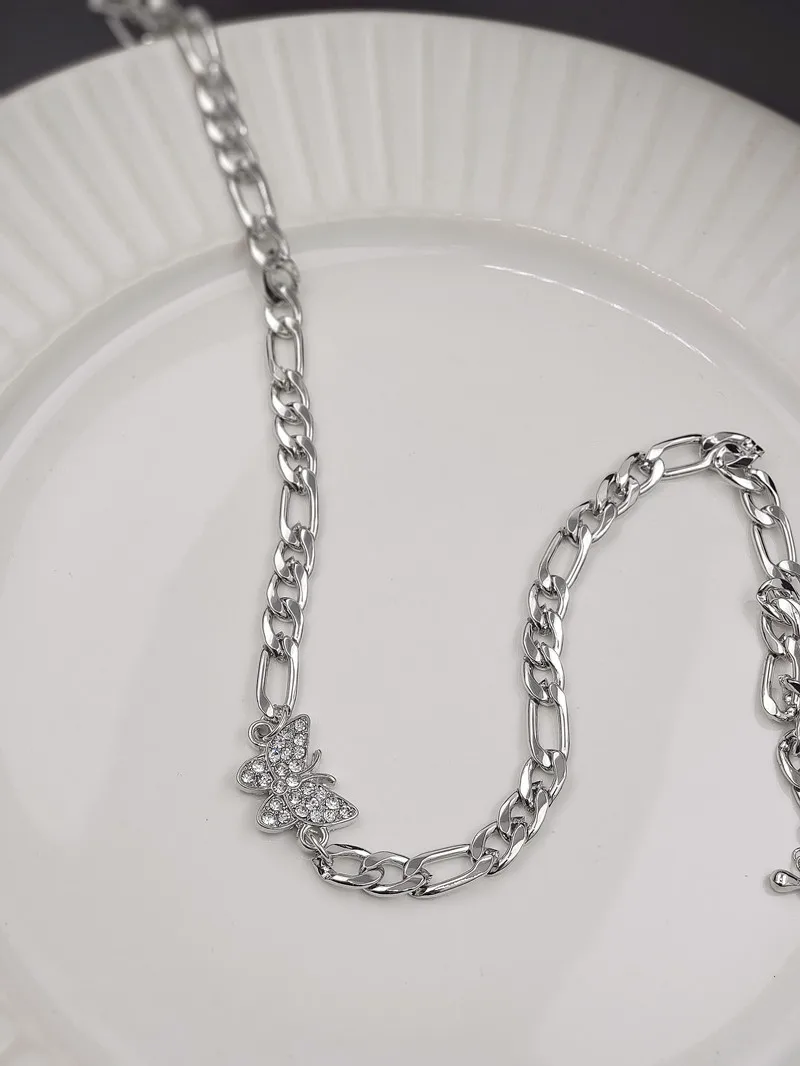 Темпераментный Алмазный светильник-бабочка роскошное тонкое ожерелье-чокер для