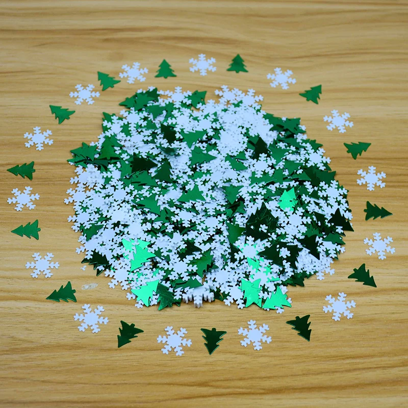 Блестки для новогодней елки 30 г конфетти в форме снежинок фольга украшения дома