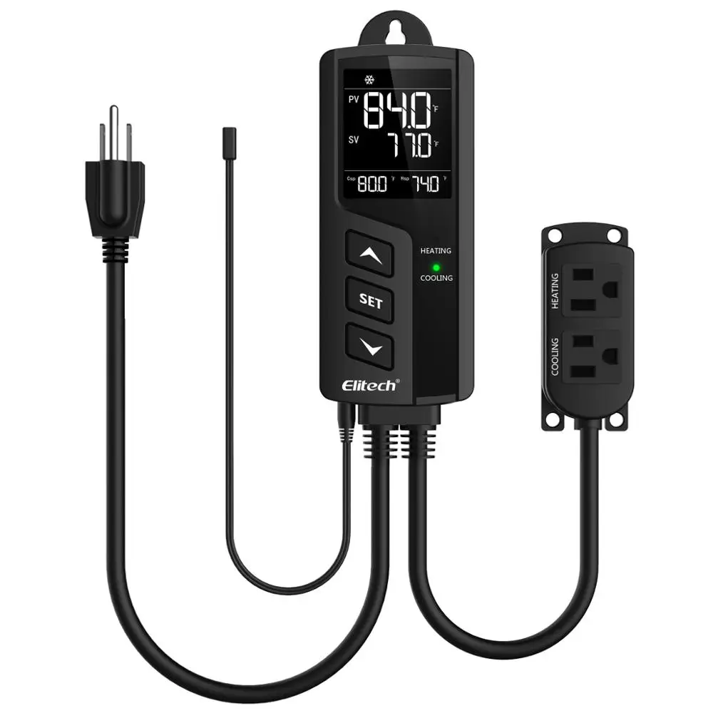 Цифровой терморегулятор Elitech STC-1000 Pro Терморегулятор с проводным нагревом и