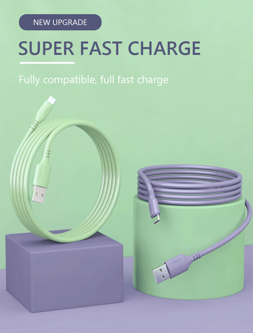 1 м 3A USB Type-C Android Micro Liquid Silicone кабель для быстрой зарядки и синхронизации данных IPhone