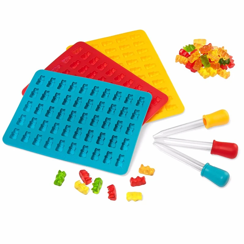 

Silicone Bear Chocolate Mould 50 Tray DIY Baking Tool Turning Candy Jelly Fruit Ice Tray Jelly Gummy Mold