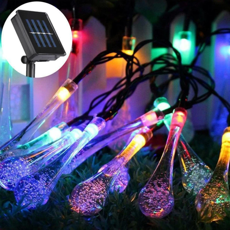 20/30LED солнечный светильник на открытом воздухе с дождевыми каплями строка двор