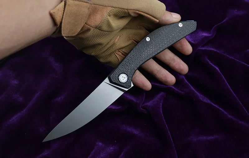 Зеленый колючий нож, новинка, SIGMA, высокое качество, флип, складной нож, M390, лезвие, углеродное волокно, ручка, для кемпинга, тактические ножи, EDC