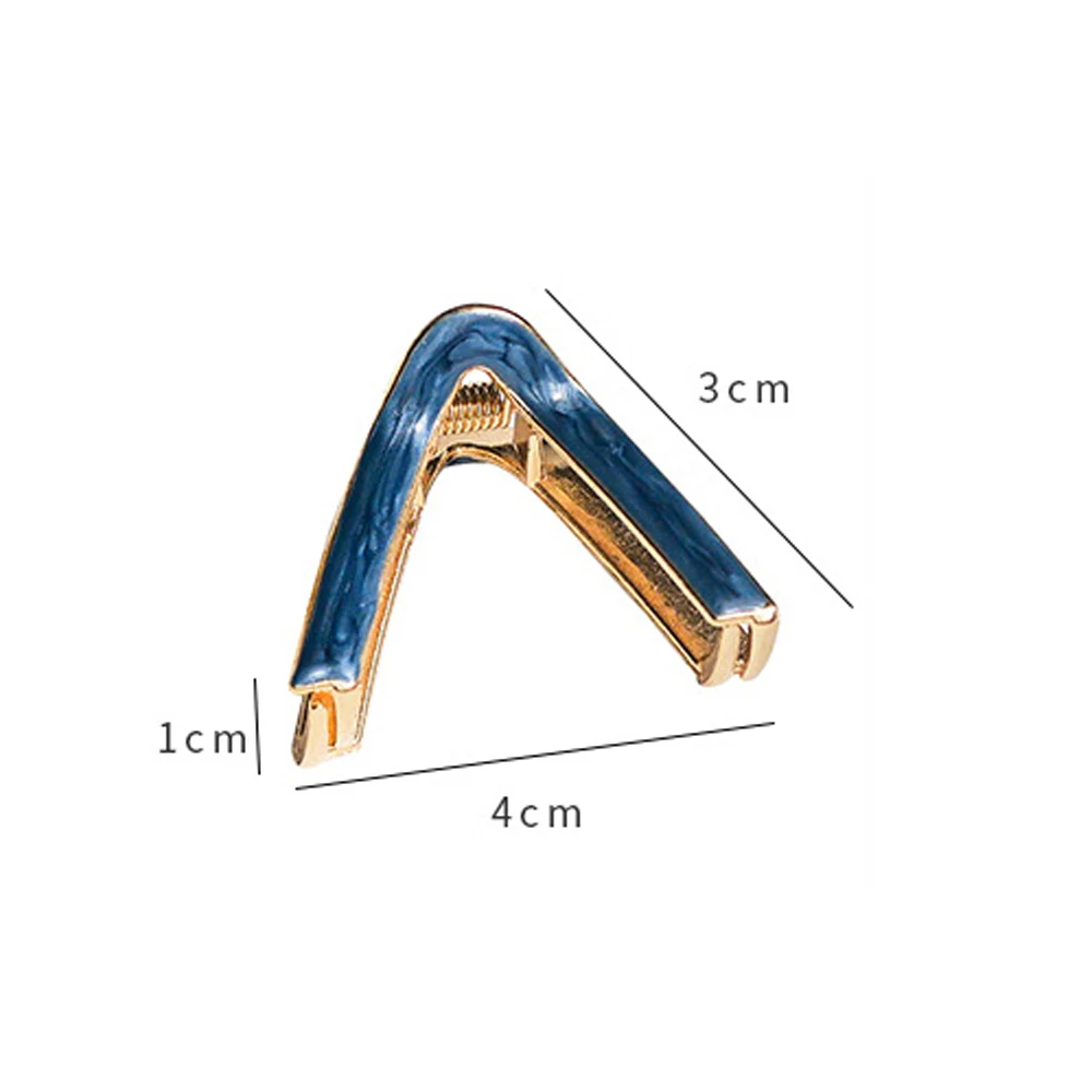 

V Shape Alloy Women Hair Claw Oil Drop Multilayer Hair Claw Temperament Lady Hair Clip Fashion Headwear Hair Accessory