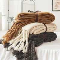 travel blanket knitted tassel blanket for bed sofa cover home textile anti pilling portable throw blanket