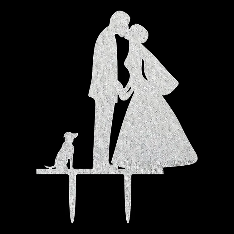 

Acrylic Cake Topper Bride Groom Cake Flags Toppers Mr & Mrs Wedding Decoration Anniversary Party Cupcake Baking Decor Supplies