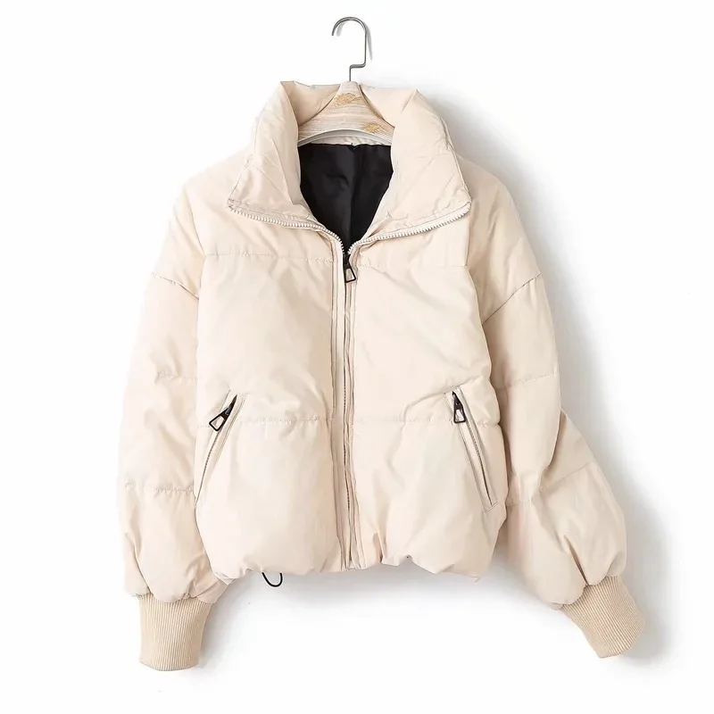 2021 Winter Coat Women's Warm Parkas Streetwear Thickened Loose Cotton Coat Jacket Women Elegant Stand Collar Cotton Jackets