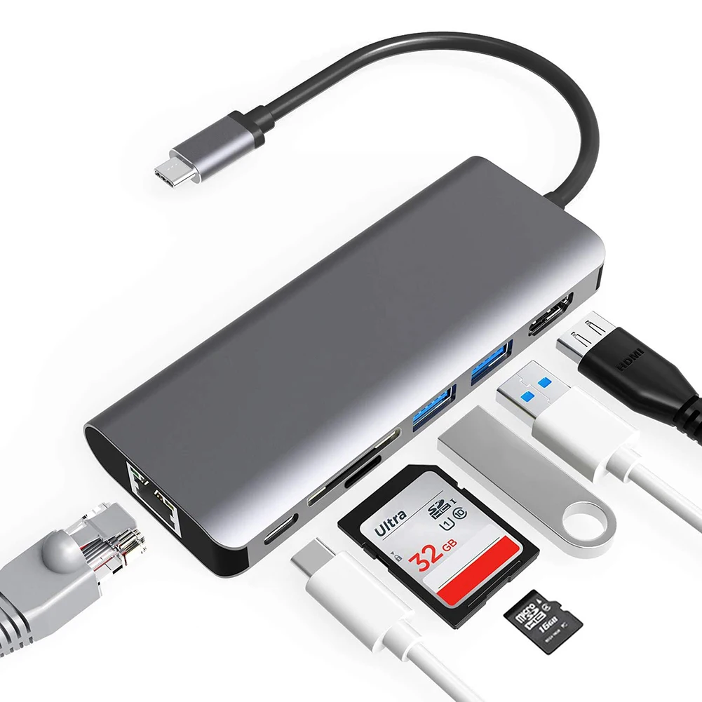7 IN 1 USB 3.0 Type-C Hub To HDMI Adapter 4K C with TF SD Reader Slot PD For MacBook/Pro/Air PC 2020 | Компьютеры и офис