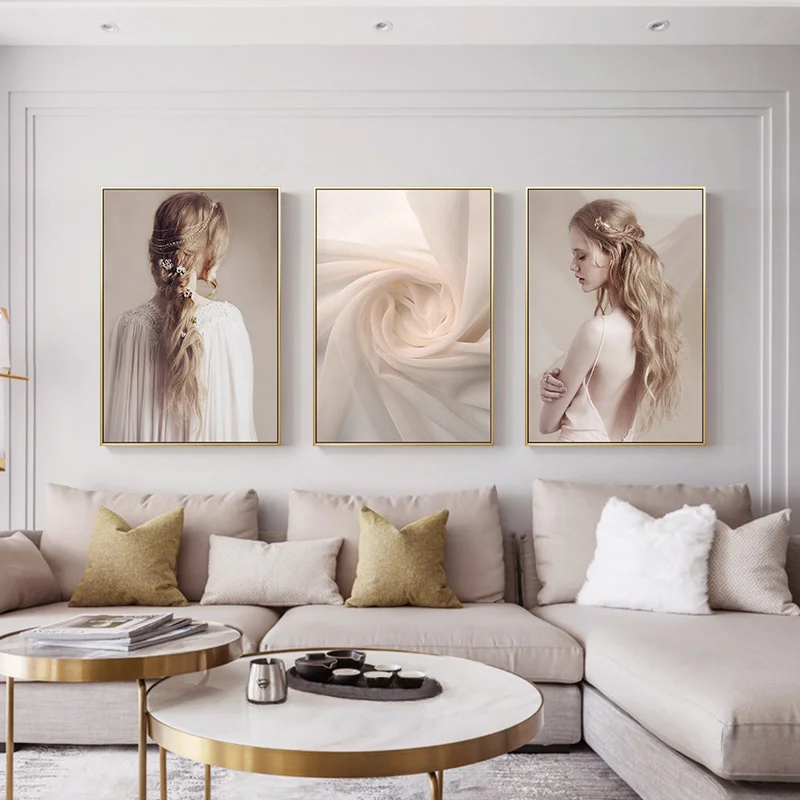 Красивая модель Женская Скандинавская мода Настенная печать сексуальный