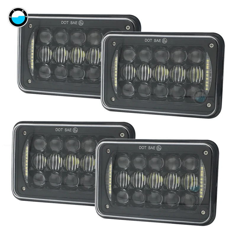 4 шт. 4x6 светодиодные фары прямоугольный H4 разъем для GMC Safari Ford Chevrolet Toyota Nissan Trucks