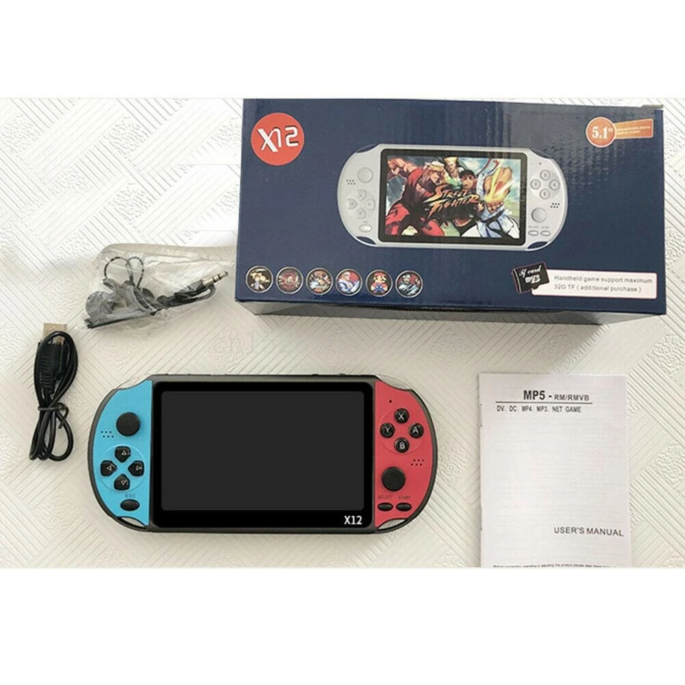 

X12 5.1" Colorful Screen Retro Game Console 128Bit Handheld Game Host Machine