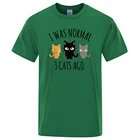 Мужская футболка с принтом I Was Normal 3 Cats Ago, модная удобная футболка большого размера, брендовая мужская футболка, летние винтажные футболки