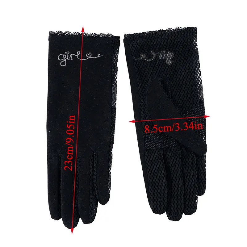 

Summer Breathable Mesh Gloves Women Fashion Anti UV Lace Touch Screen Short Gloves Female Solid Color Sunscreen Driving Gloves