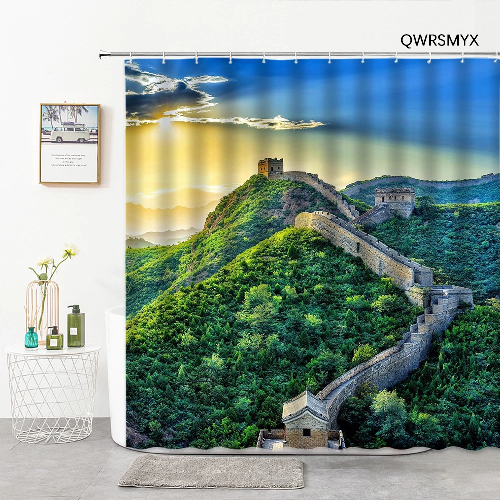 

Great Wall Scenery On The Hills Shower Curtains Great Wall Of China Natural Scenery Bathroom Curtain Home Decor Bathroom Product