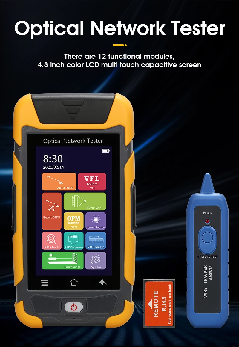 

AUA1625A/U OTDR Reflectometer with Multi Functions OPM OLS VFL Auto Event Map RJ45 Cable Tester Expert Testing SC FC Connectors