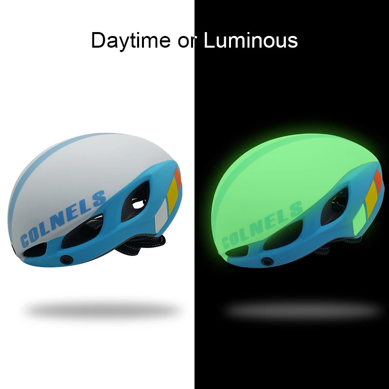 

Bicycle Helmet Night riding with luminous Breathable Cycling Helmet Men Women Goggles Lens Aero MTB Road Bike Helmet Free lenses