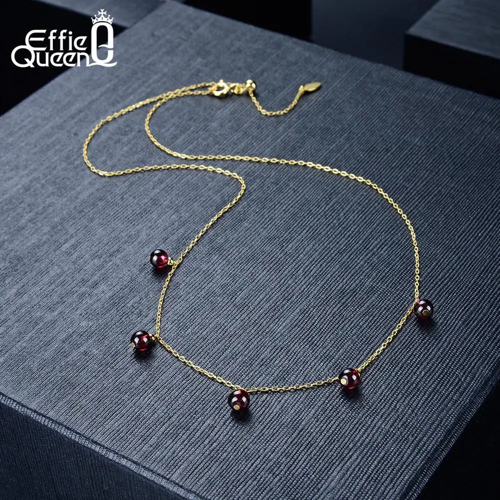 Effie queen 925 серебро натуральное колье из авантюрина и подвески для женщин ювелирные украшения подарок на день рождения TSN149