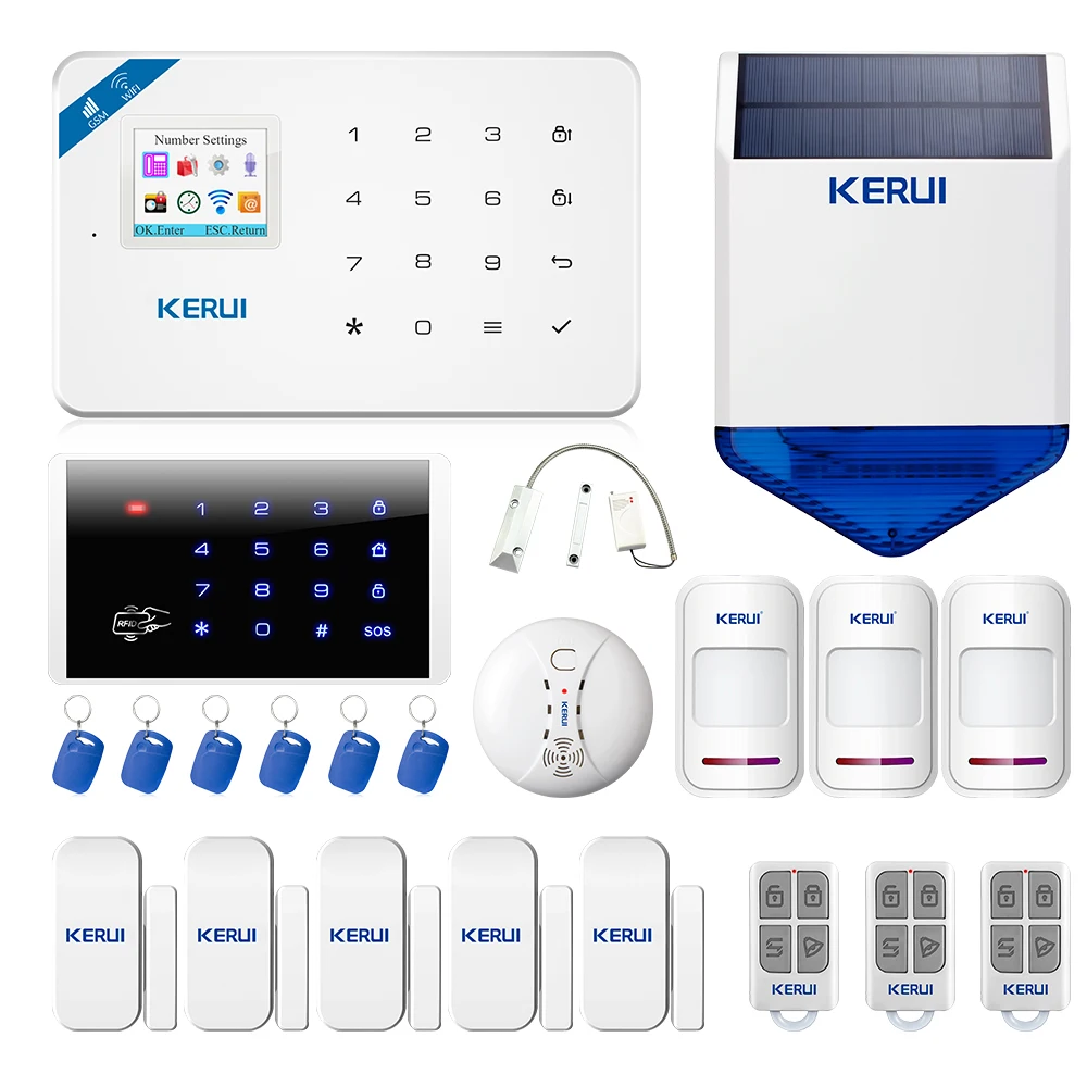 Система сигнализации KERUI W18 беспроводной Wi Fi GSM датчик движения с уличной